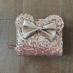 New WO tags, loungefly Minnie rose gold sequinn wallet
